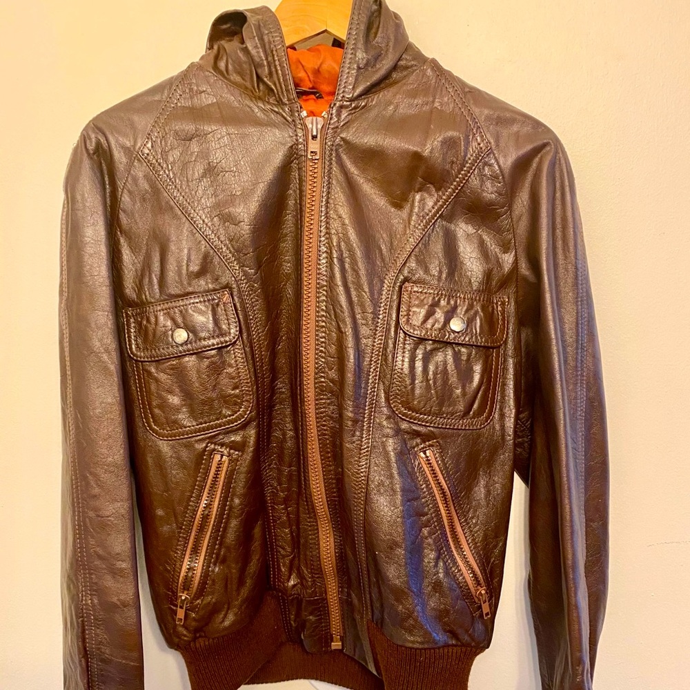 VINTAGE LEATHER JACKET! Made in Korea